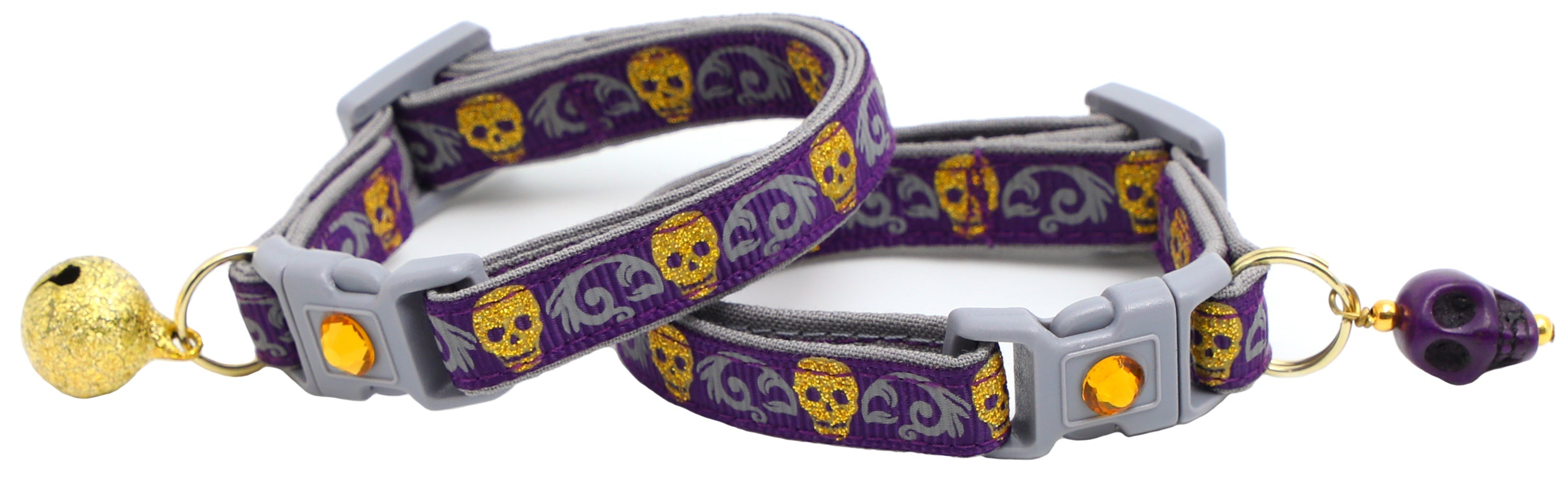 Gold Glitter Skulls – Breakaway Cat Collar