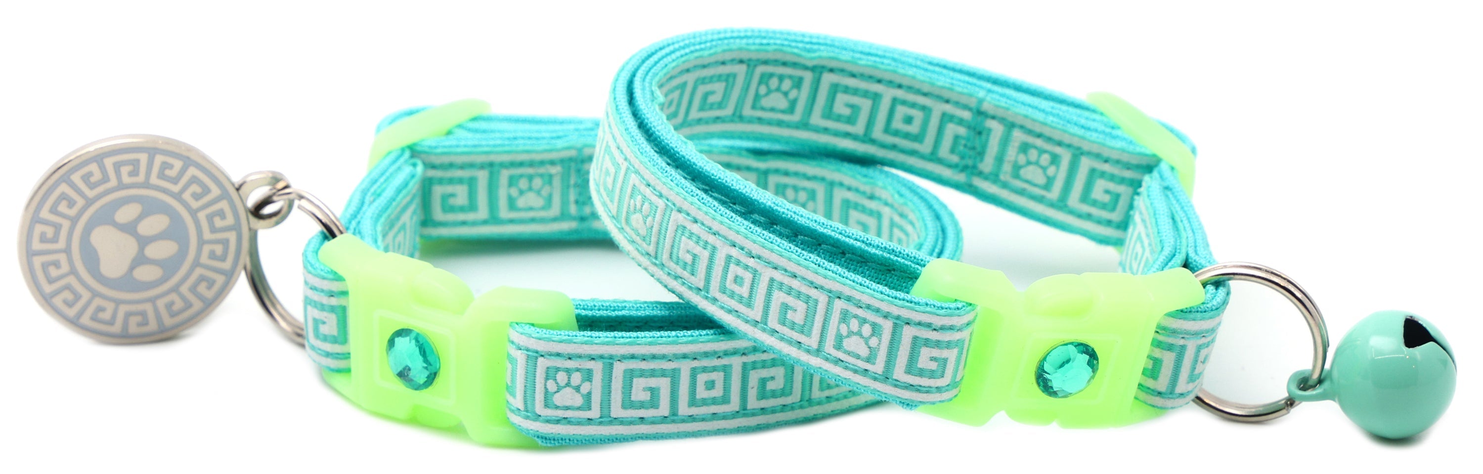 Greek Key – Glow-in-the-Dark - Breakaway Cat Collar