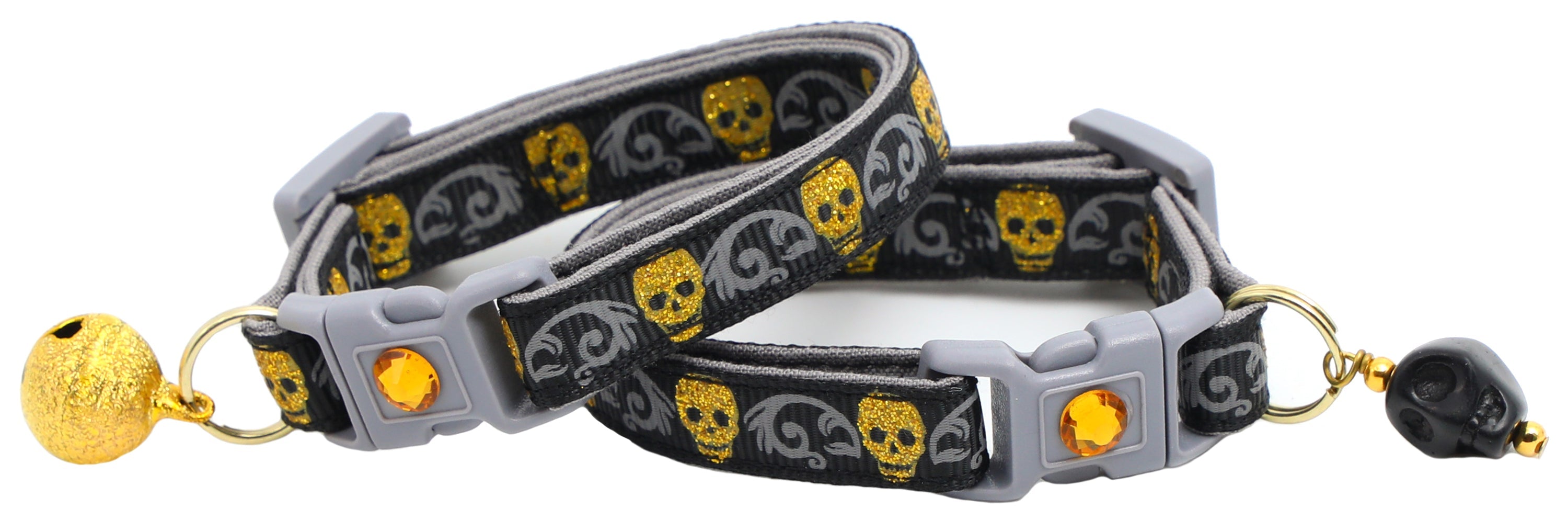 Gold Glitter Skulls – Breakaway Cat Collar