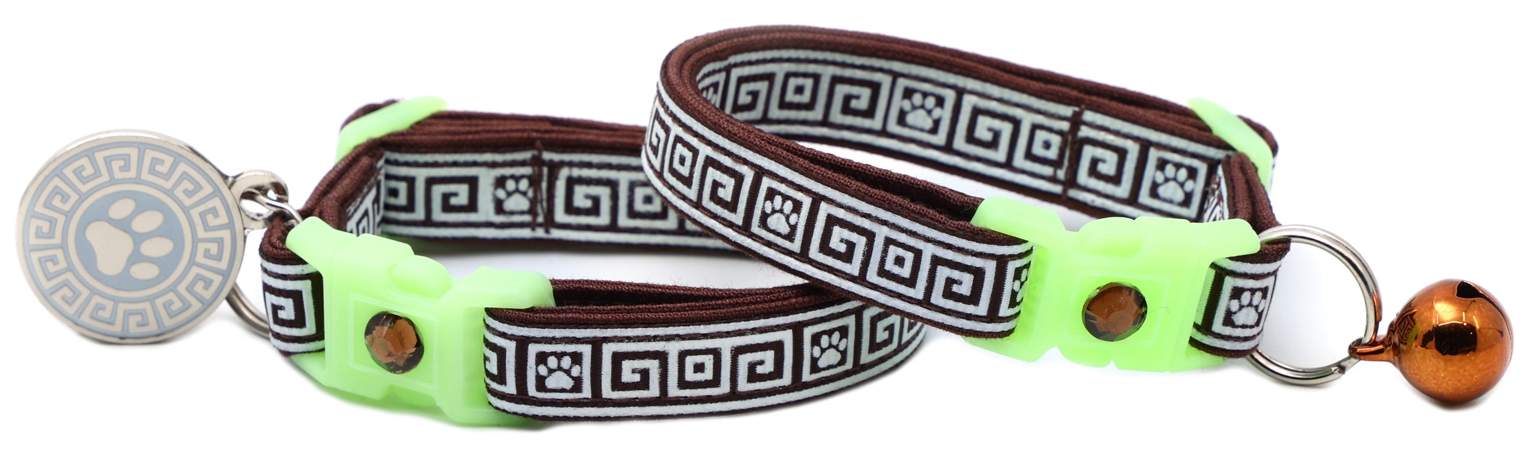 Greek Key – Glow-in-the-Dark - Breakaway Cat Collar
