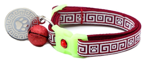 Greek Key – Glow-in-the-Dark - Breakaway Cat Collar