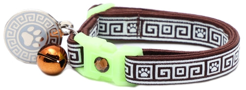 Greek Key – Glow-in-the-Dark - Breakaway Cat Collar