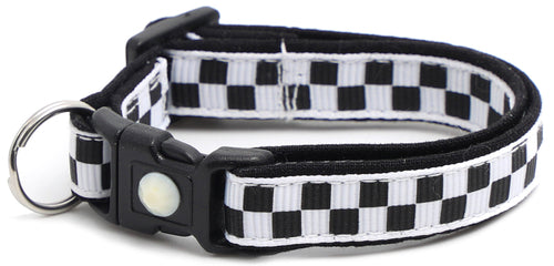 Black & White Checks – Breakaway Cat Collar