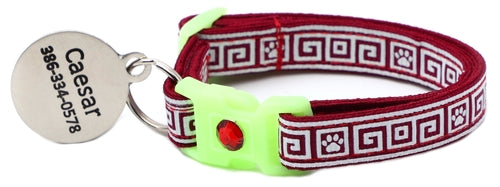 Greek Key – Glow-in-the-Dark - Breakaway Cat Collar