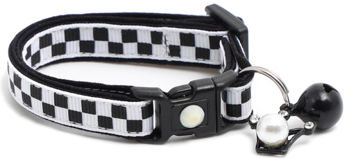Black & White Checks – Breakaway Cat Collar