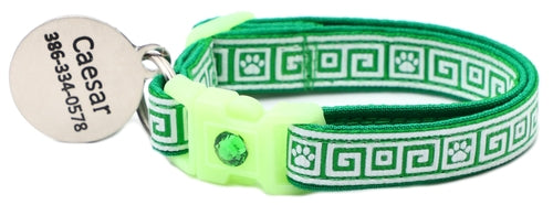 Greek Key – Glow-in-the-Dark - Breakaway Cat Collar