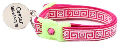 Greek Key – Glow-in-the-Dark - Breakaway Cat Collar