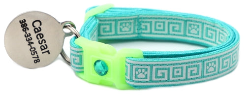 Greek Key – Glow-in-the-Dark - Breakaway Cat Collar