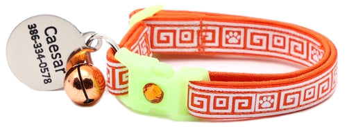 Greek Key – Glow-in-the-Dark - Breakaway Cat Collar