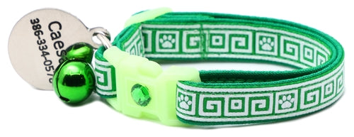 Greek Key – Glow-in-the-Dark - Breakaway Cat Collar
