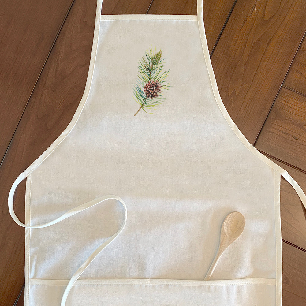 Pine Branch Cotton Canvas Apron
