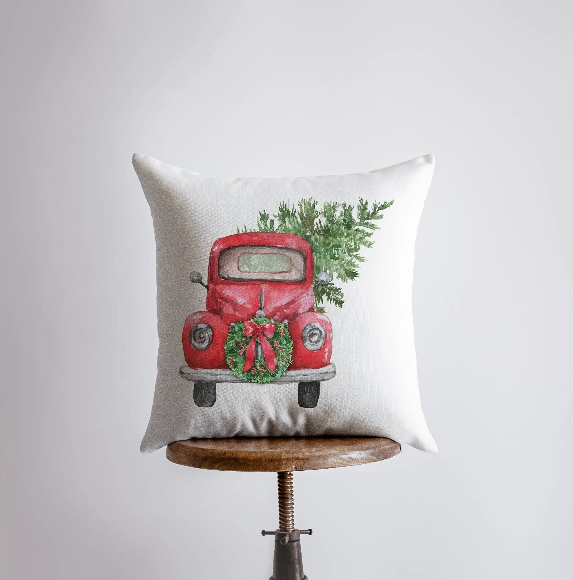 Christmas Truck Throw Pillow Cover – Front of Truck