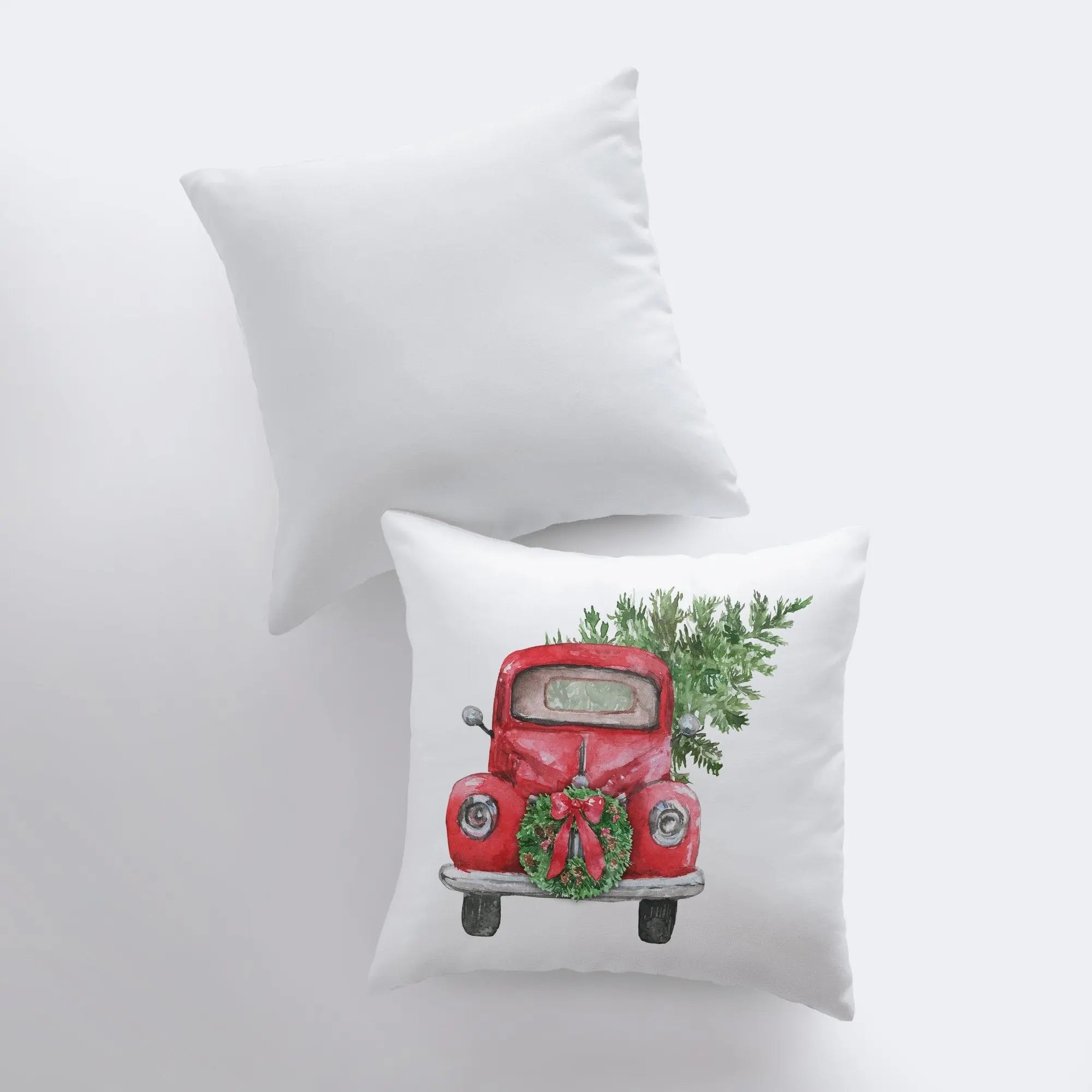 Christmas Truck Throw Pillow Cover – Front of Truck