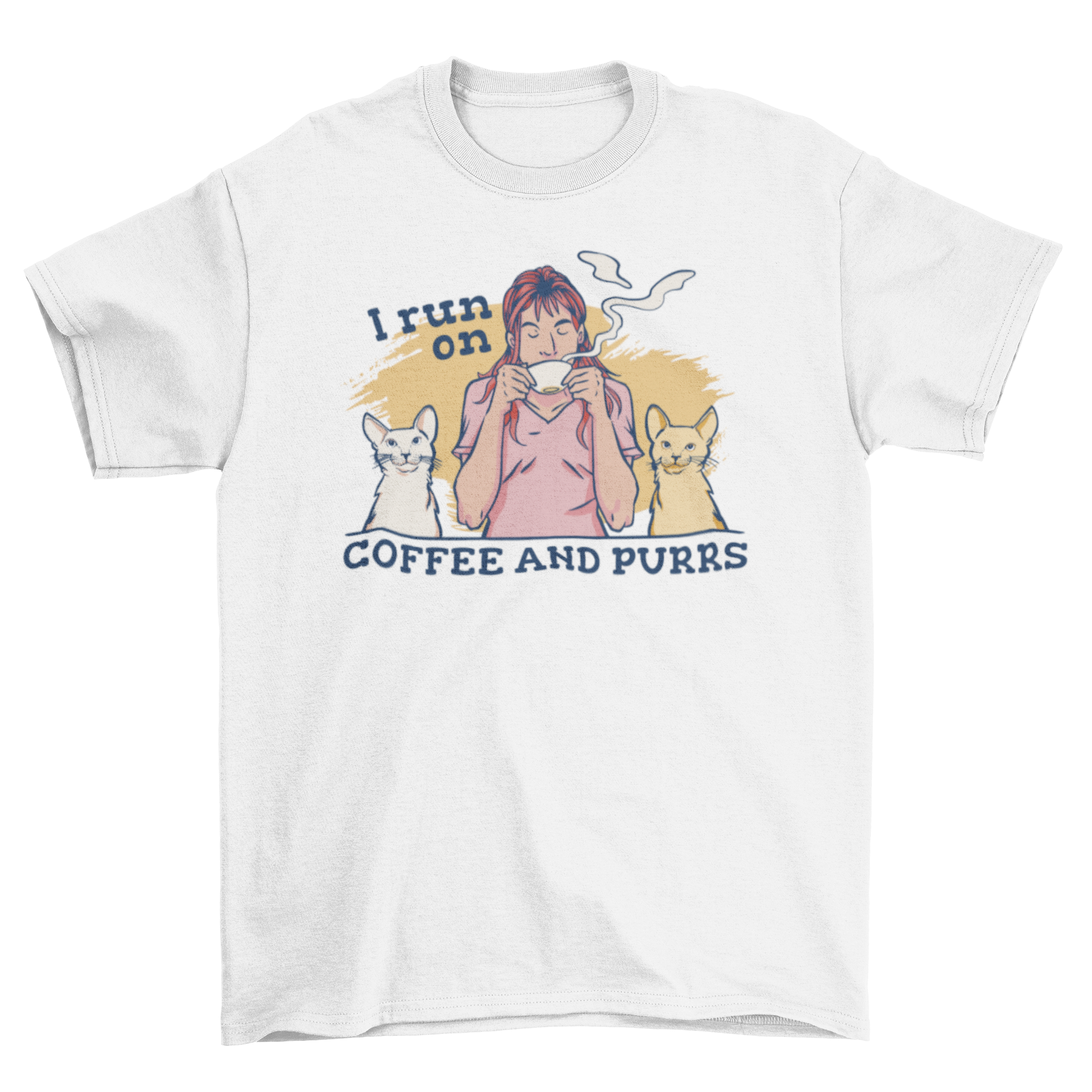 Cool Coffee & Purrs – Cat Lover Quote T-Shirt