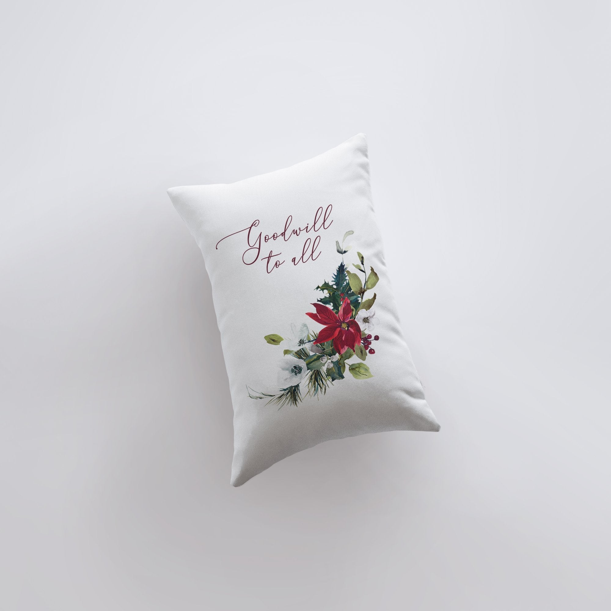 Goodwill Poinsettia Throw Pillow Cover
