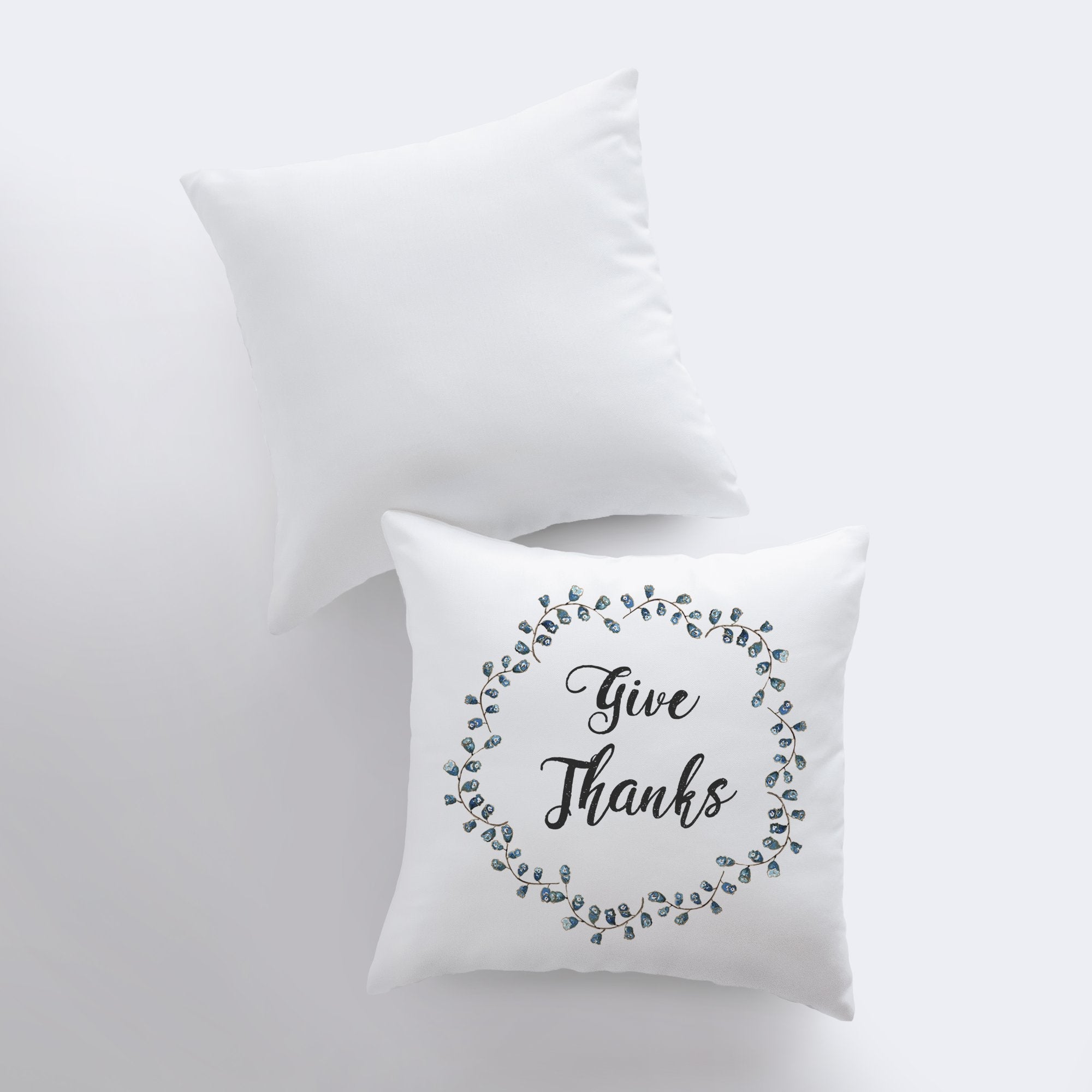 Give Thanks Throw Pillow Cover – Autumn Farmhouse