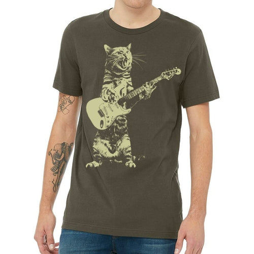 Cat Playing Guitar – Men’s Graphic Tee
