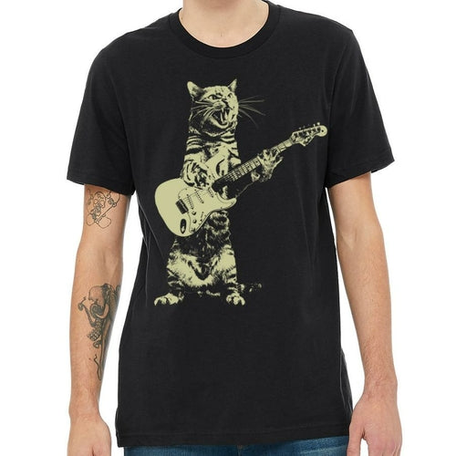 Cat Playing Guitar – Men’s Graphic Tee