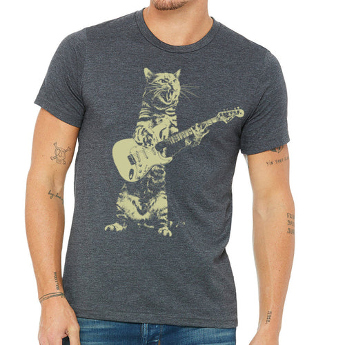 Cat Playing Guitar – Men’s Graphic Tee