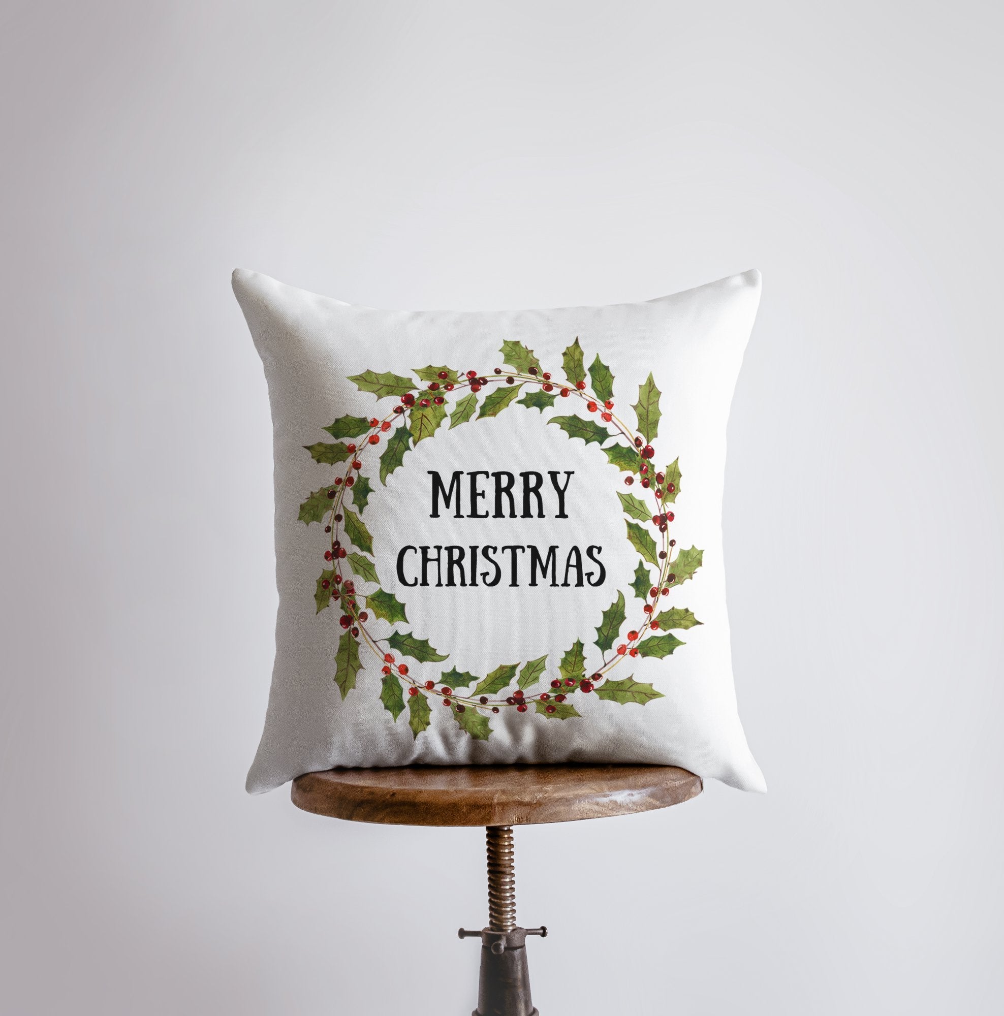 Christmas Wreath Throw Pillow Cover