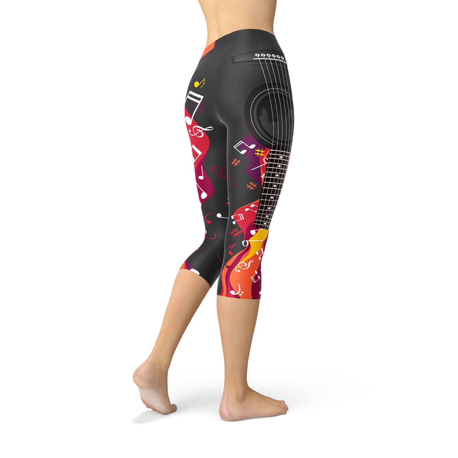 Guitar & Music Note – Women’s Capri Leggings