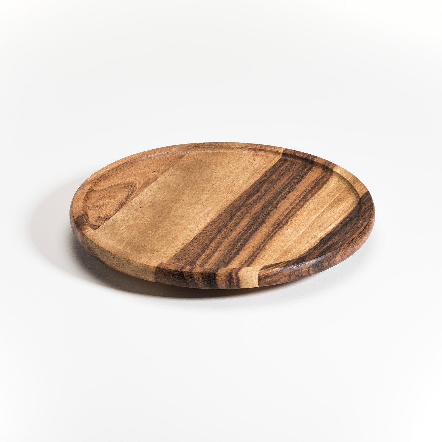 13" Round Acacia Wood Lazy Susan – Rotating Serving Tray