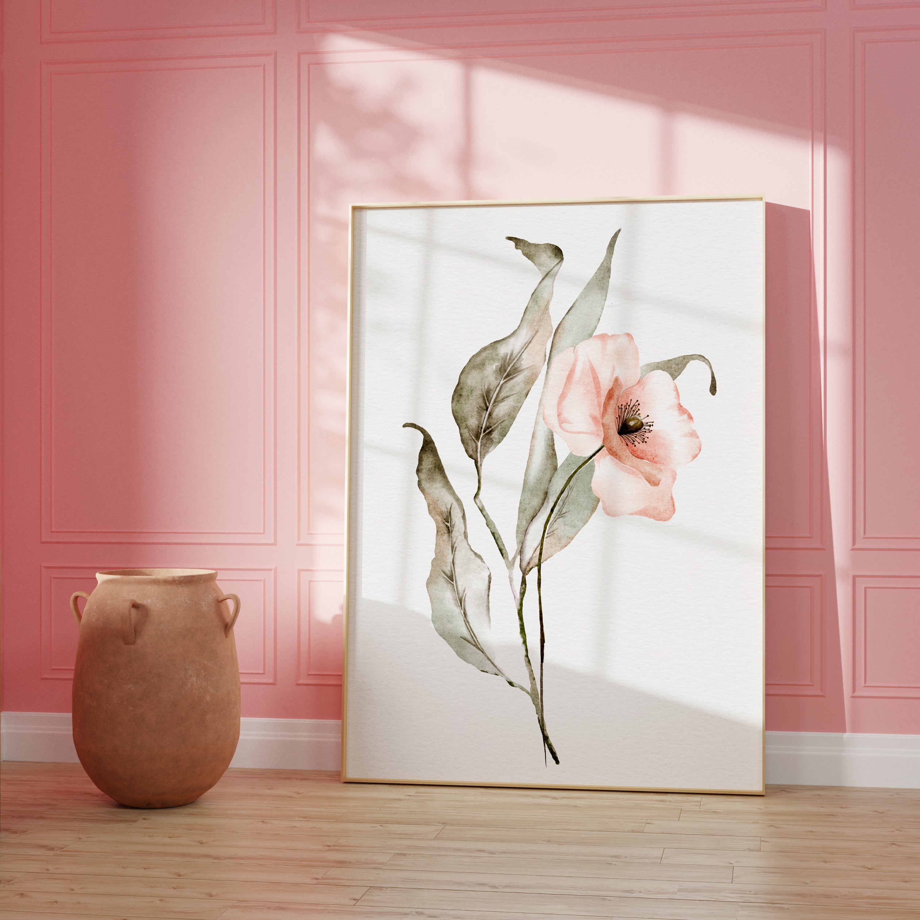 Floral Wall Art – Pink Watercolor Flower Print