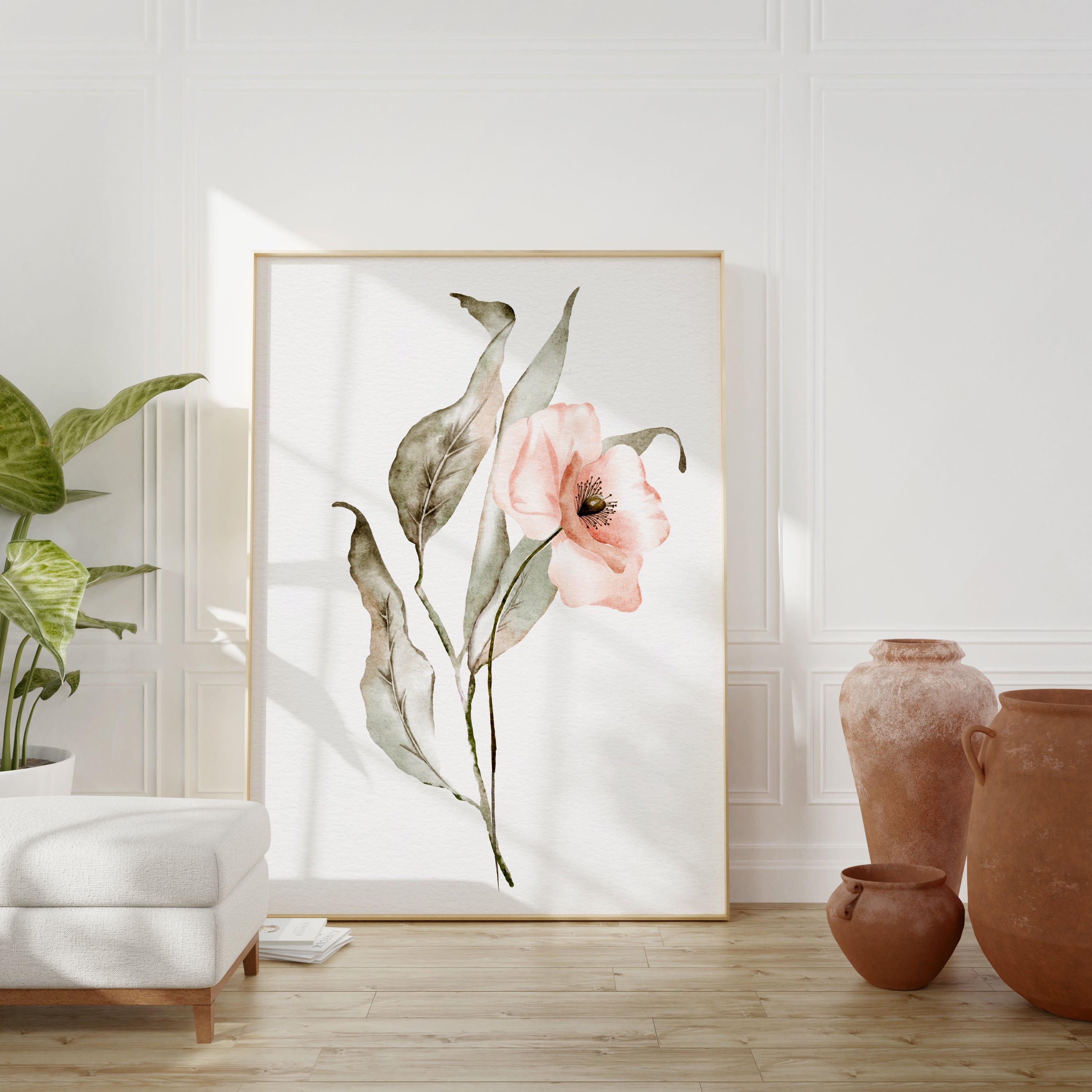 Floral Wall Art – Pink Watercolor Flower Print