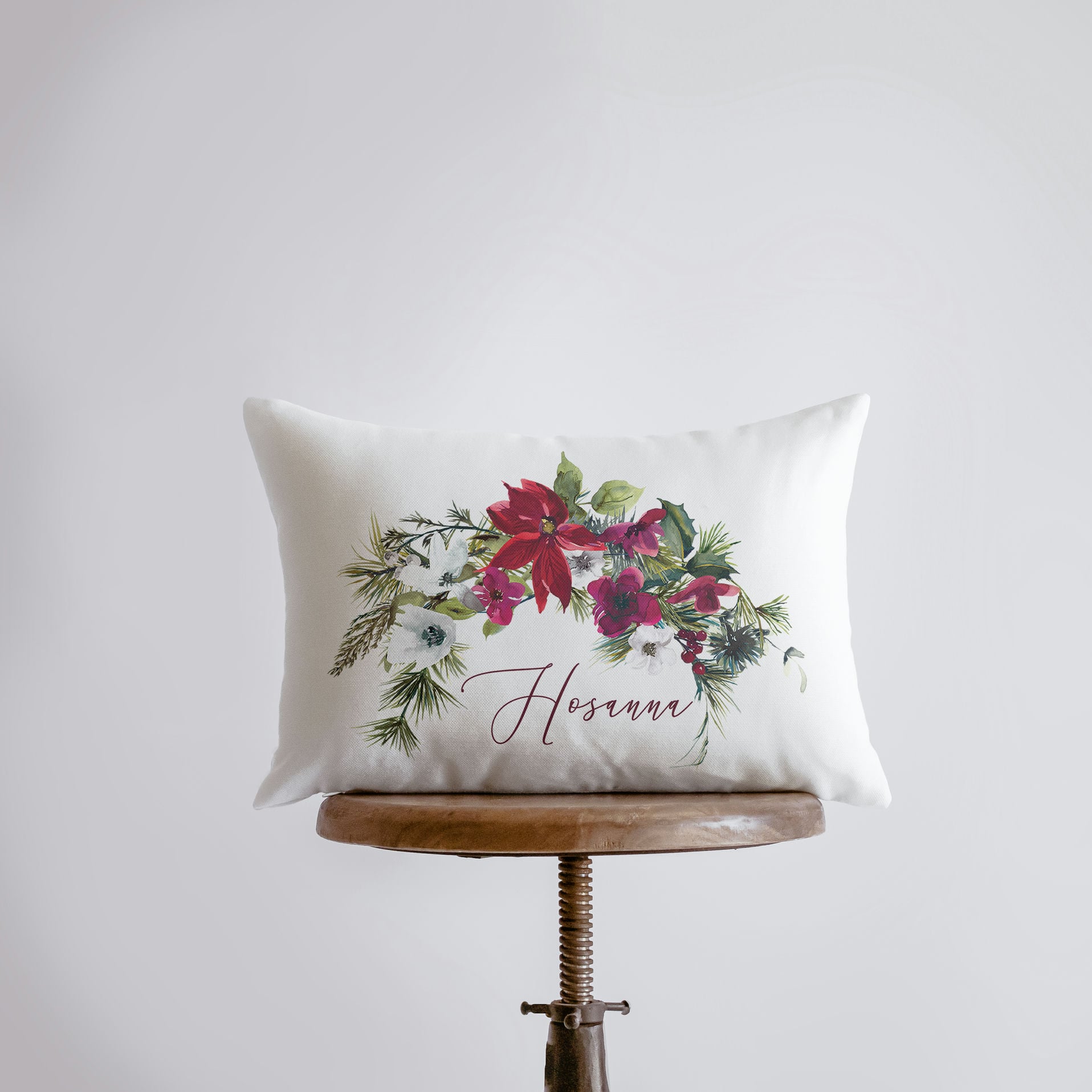 Hosanna Christmas Throw Pillow Cover