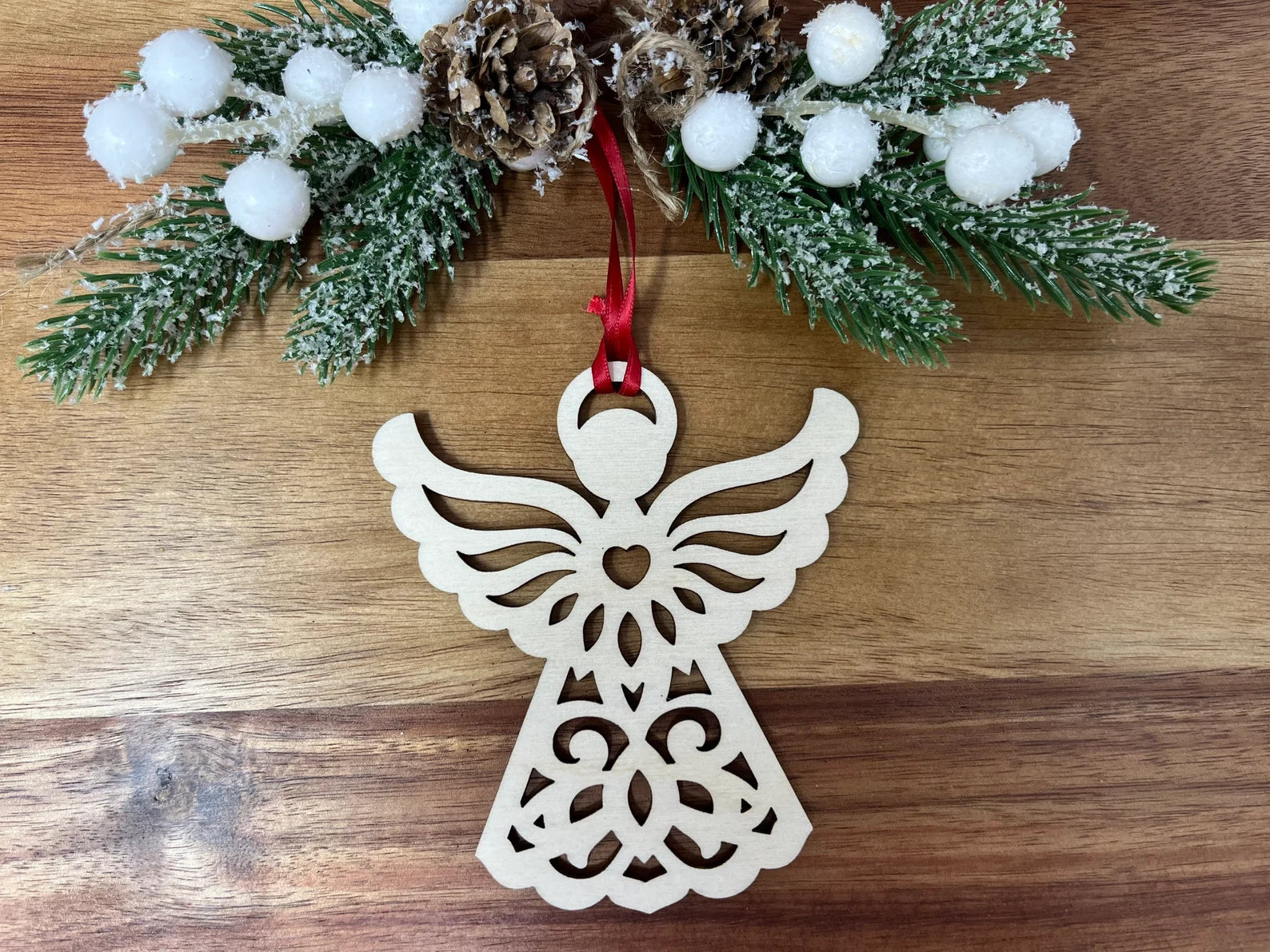 Christmas Angel – Laser Engraved Wooden Ornament