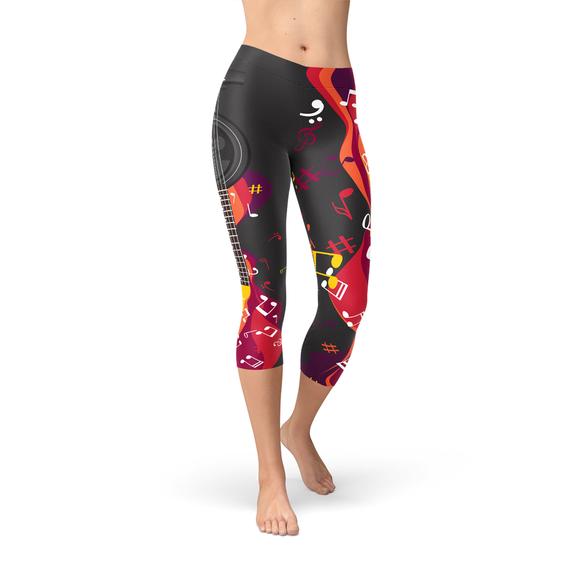 Guitar & Music Note – Women’s Capri Leggings