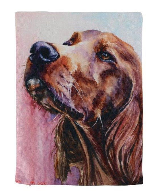 Irish Setter Throw Pillow Cover – Watercolor Dog Lover Accent