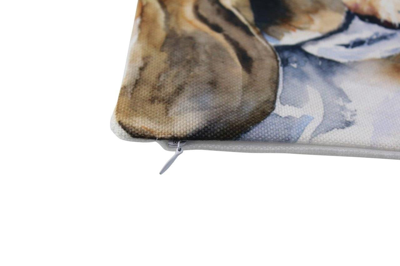 Basset Hound Throw Pillow Cover – Watercolor Dog Lover Accent