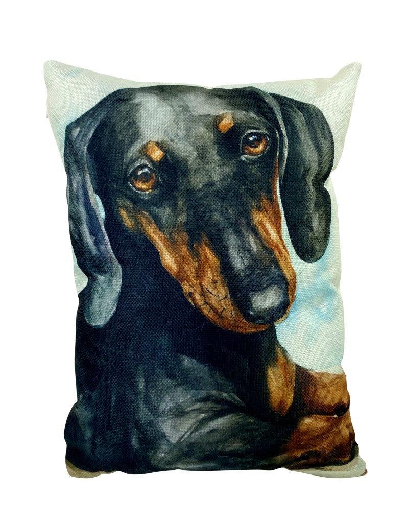 Watercolor Dachshund Throw Pillow Cover – Lifelike Dog Lover Accent