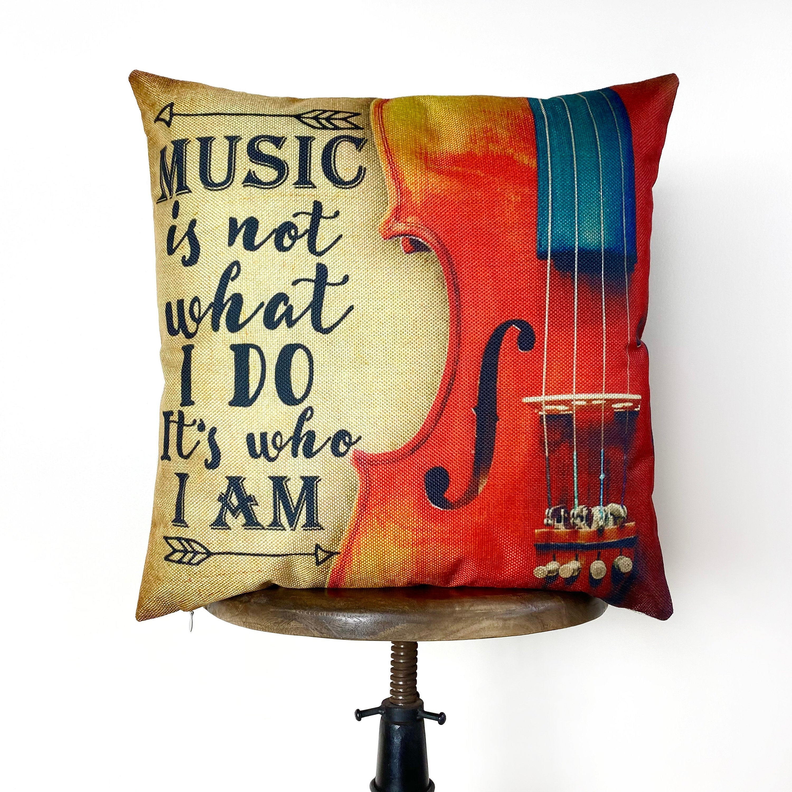 Music Is What I Am Throw Pillow Cover – Music Lover’s Home Décor