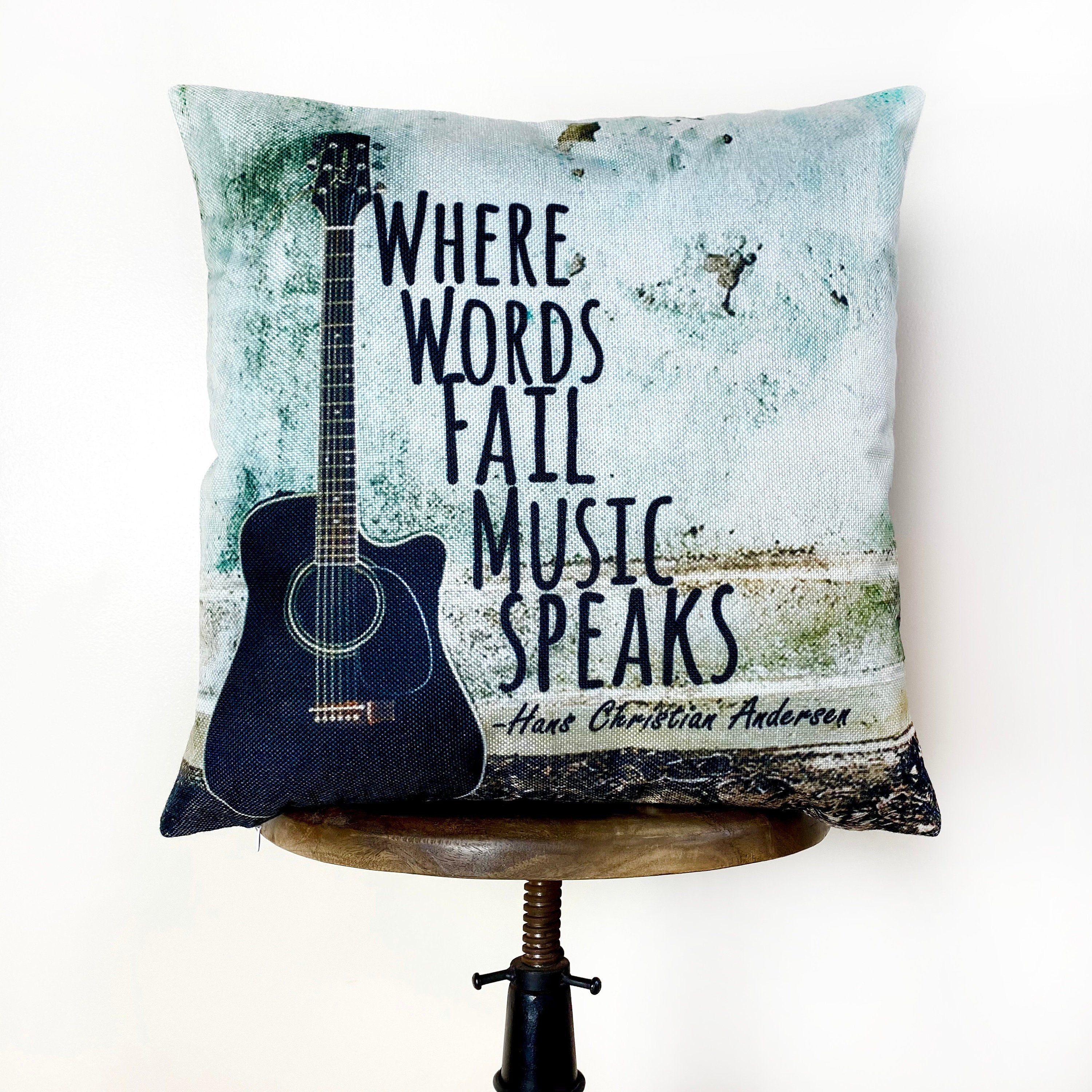 Guitar Throw Pillow Cover – Music Lover’s Home Décor