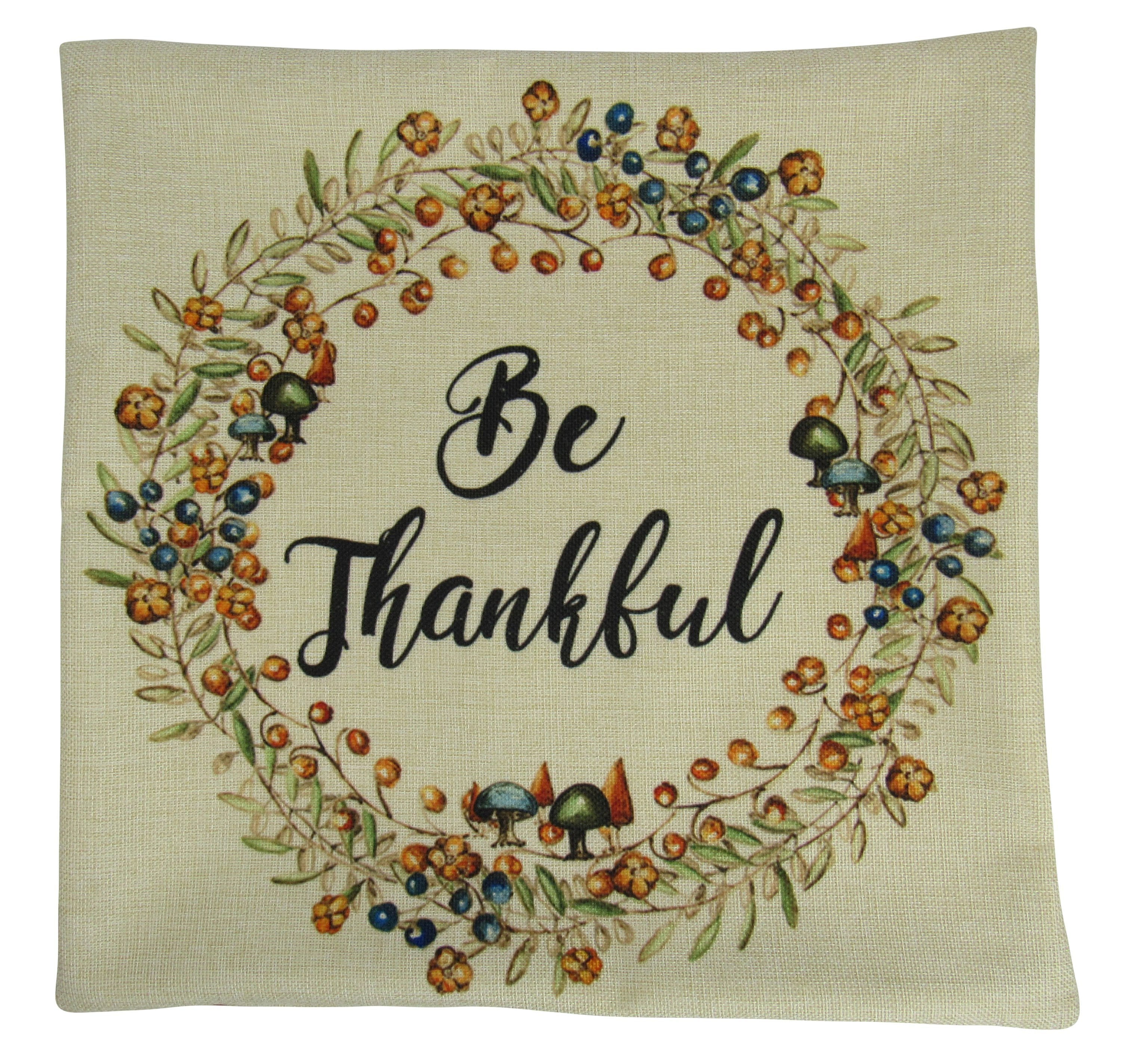 Be Thankful Throw Pillow Cover – Farmhouse Thanksgiving