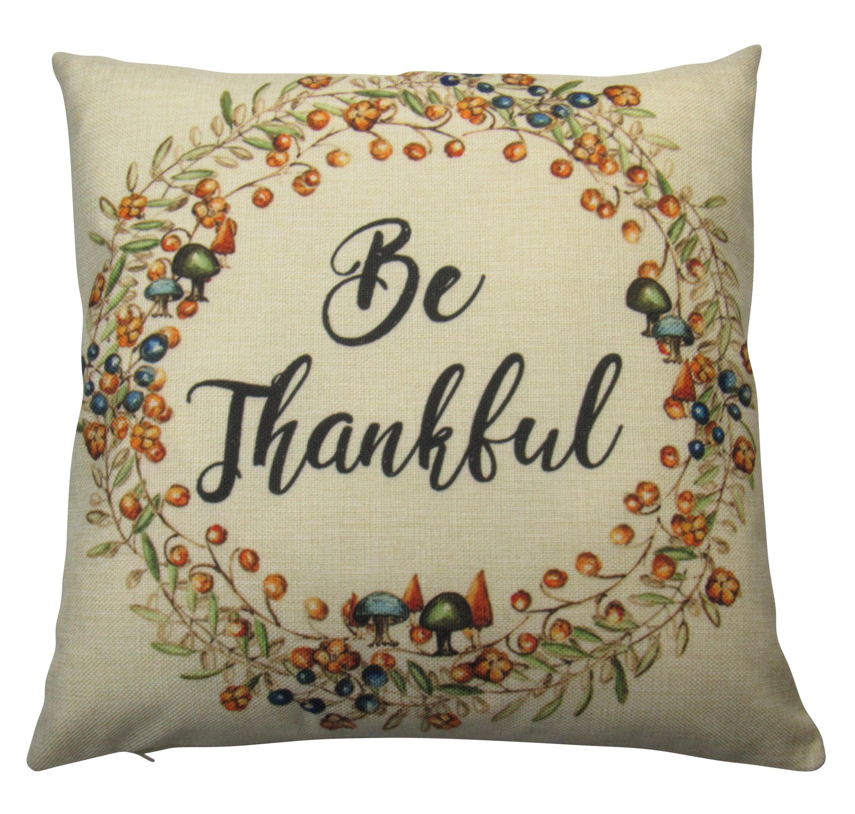 Be Thankful Throw Pillow Cover – Farmhouse Thanksgiving