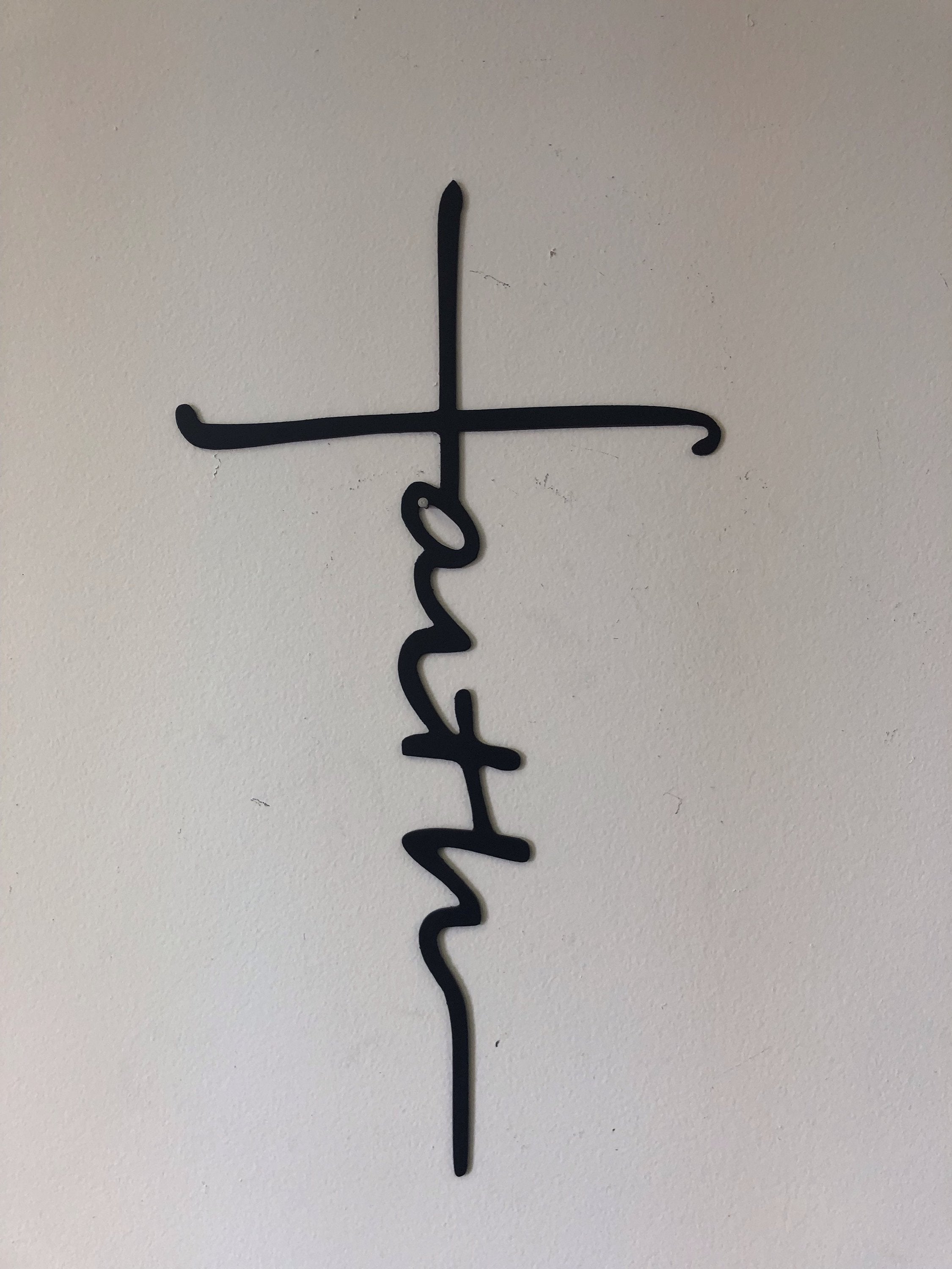 Faith Cross - Metal Wall Sign