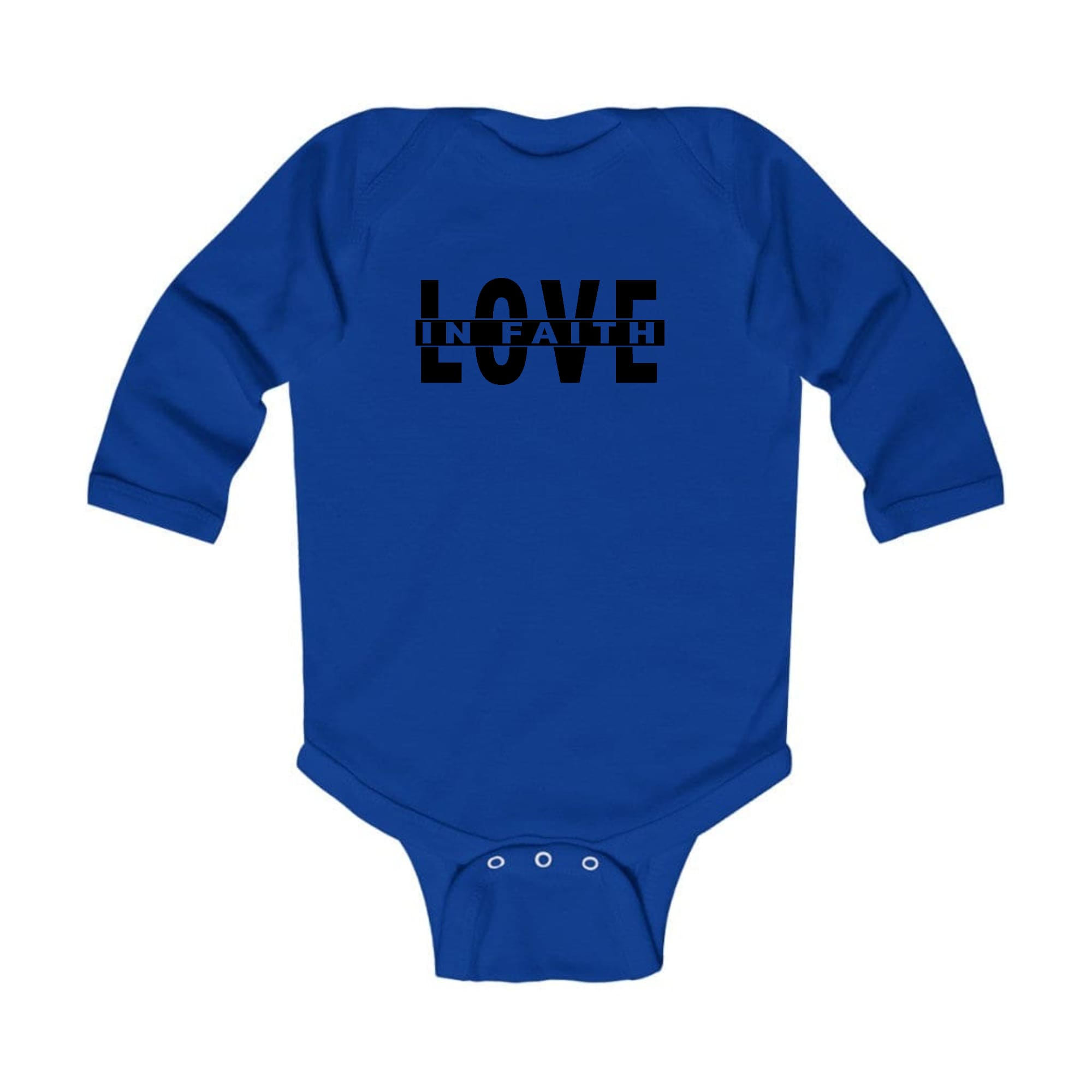 Infant Long Sleeve Graphic T-Shirt – Love in Faith Black Illustration
