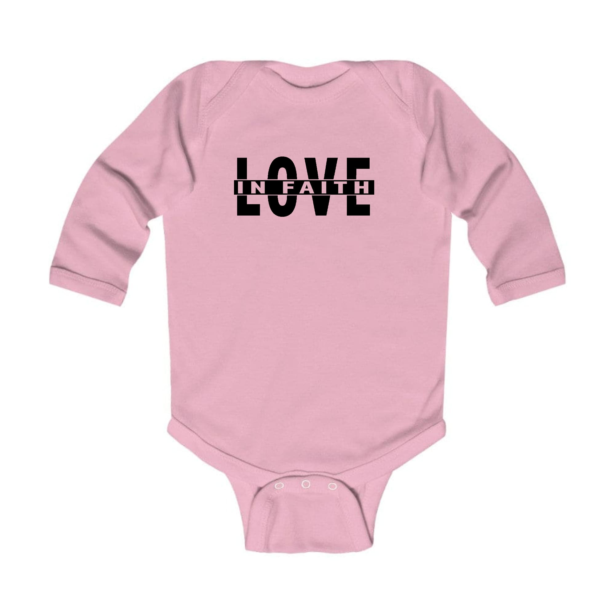 Infant Long Sleeve Graphic T-Shirt – Love in Faith Black Illustration