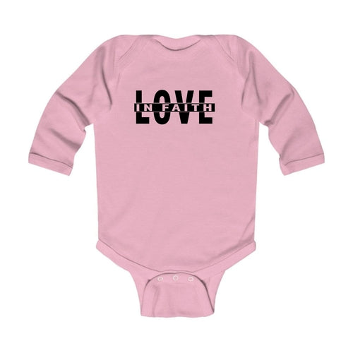 Infant Long Sleeve Graphic T-Shirt – Love in Faith Black Illustration