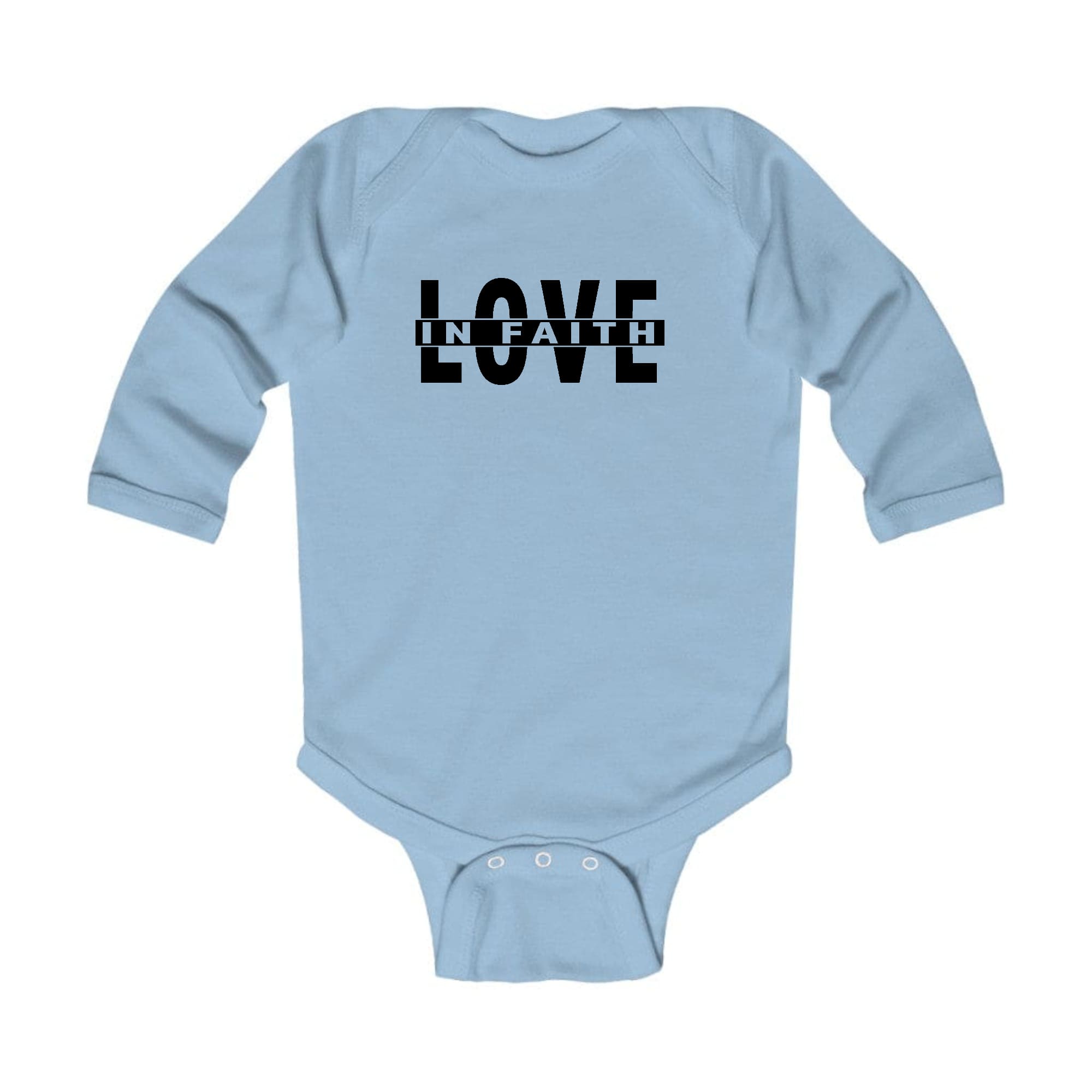 Infant Long Sleeve Graphic T-Shirt – Love in Faith Black Illustration