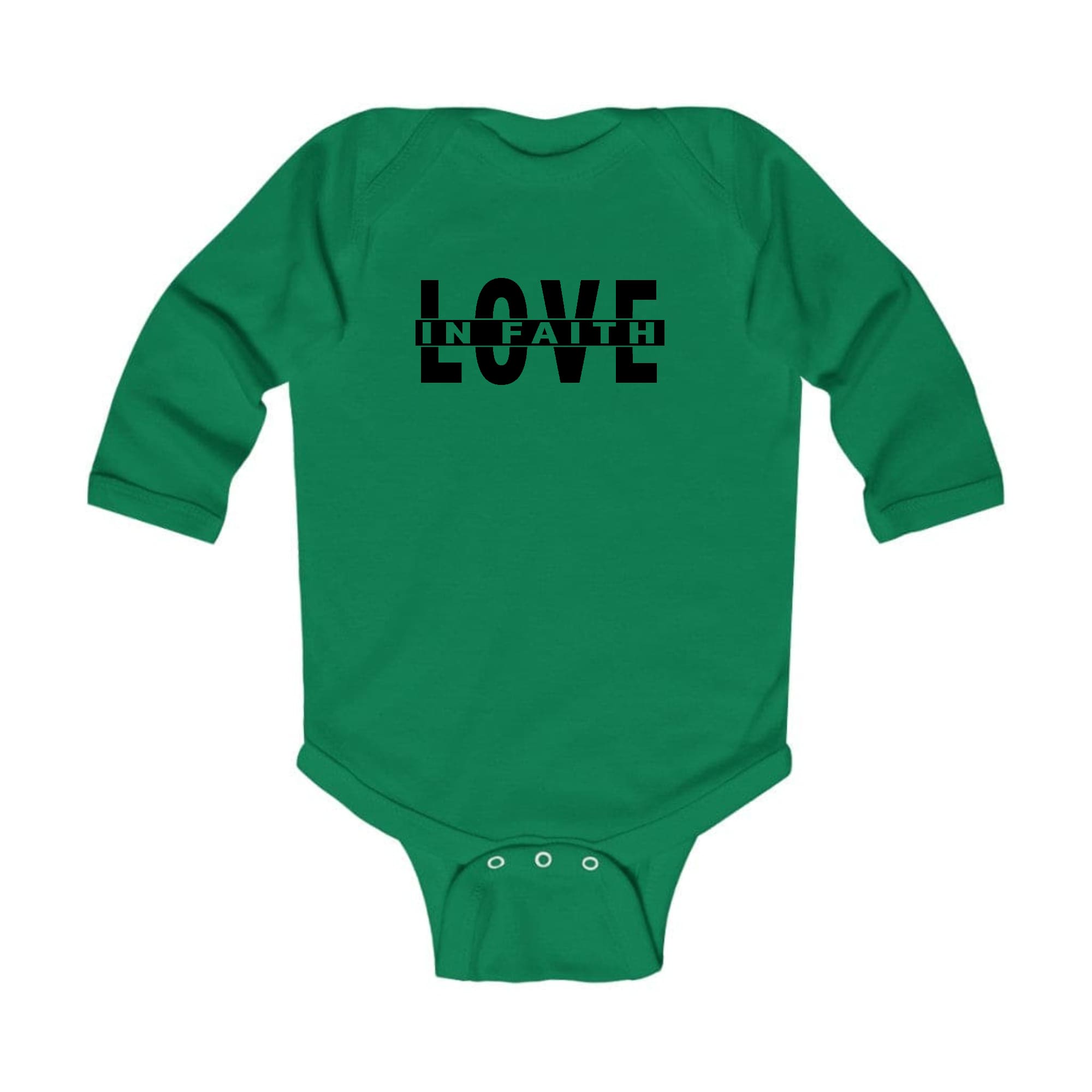 Infant Long Sleeve Graphic T-Shirt – Love in Faith Black Illustration