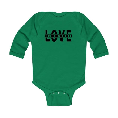 Infant Long Sleeve Graphic T-Shirt – Love in Faith Black Illustration