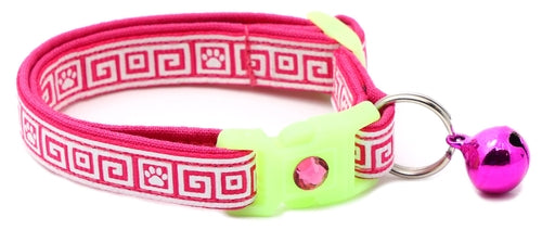 Greek Key – Glow-in-the-Dark - Breakaway Cat Collar