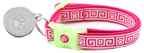 Greek Key – Glow-in-the-Dark - Breakaway Cat Collar