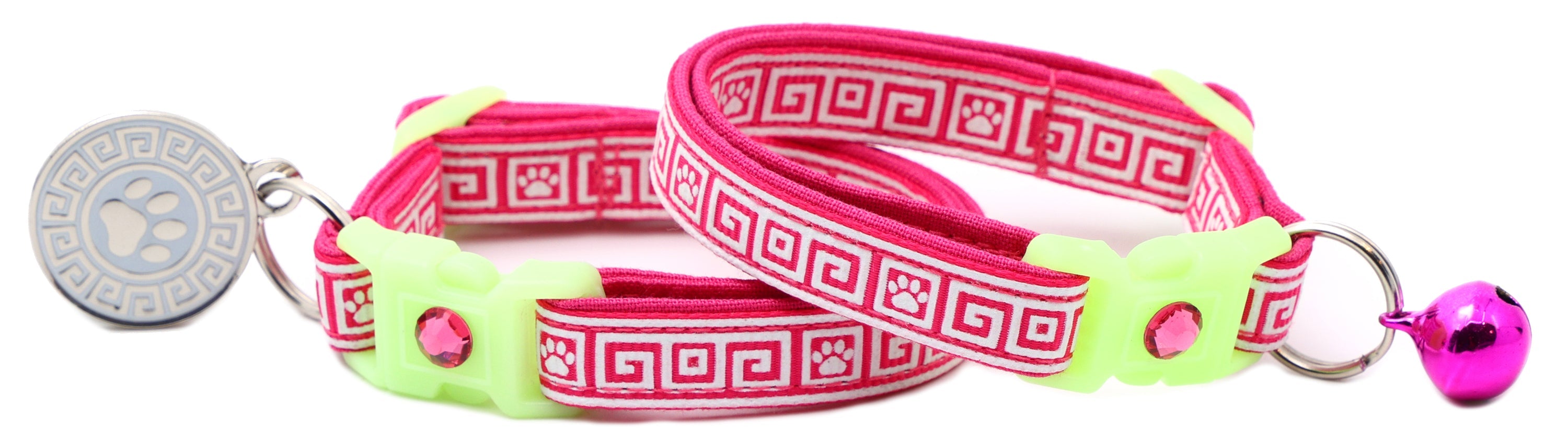 Greek Key – Glow-in-the-Dark - Breakaway Cat Collar
