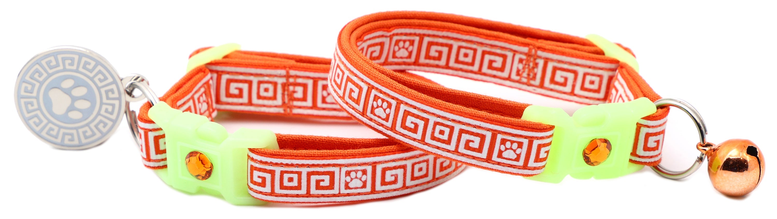 Greek Key – Glow-in-the-Dark - Breakaway Cat Collar