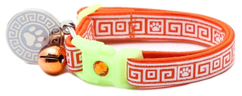 Greek Key – Glow-in-the-Dark - Breakaway Cat Collar
